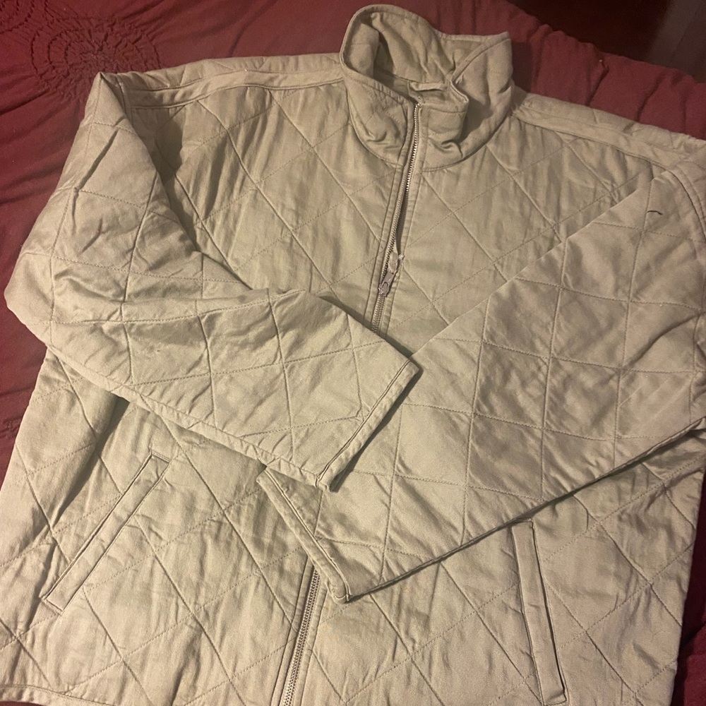 Green quilted jacket